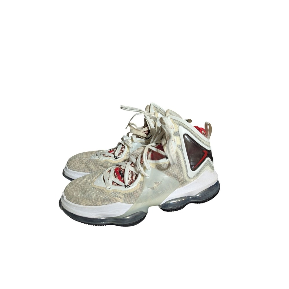 Nike Mens Lebron XIX Shoes - White/University Red-black Size 13 CZ0203-101